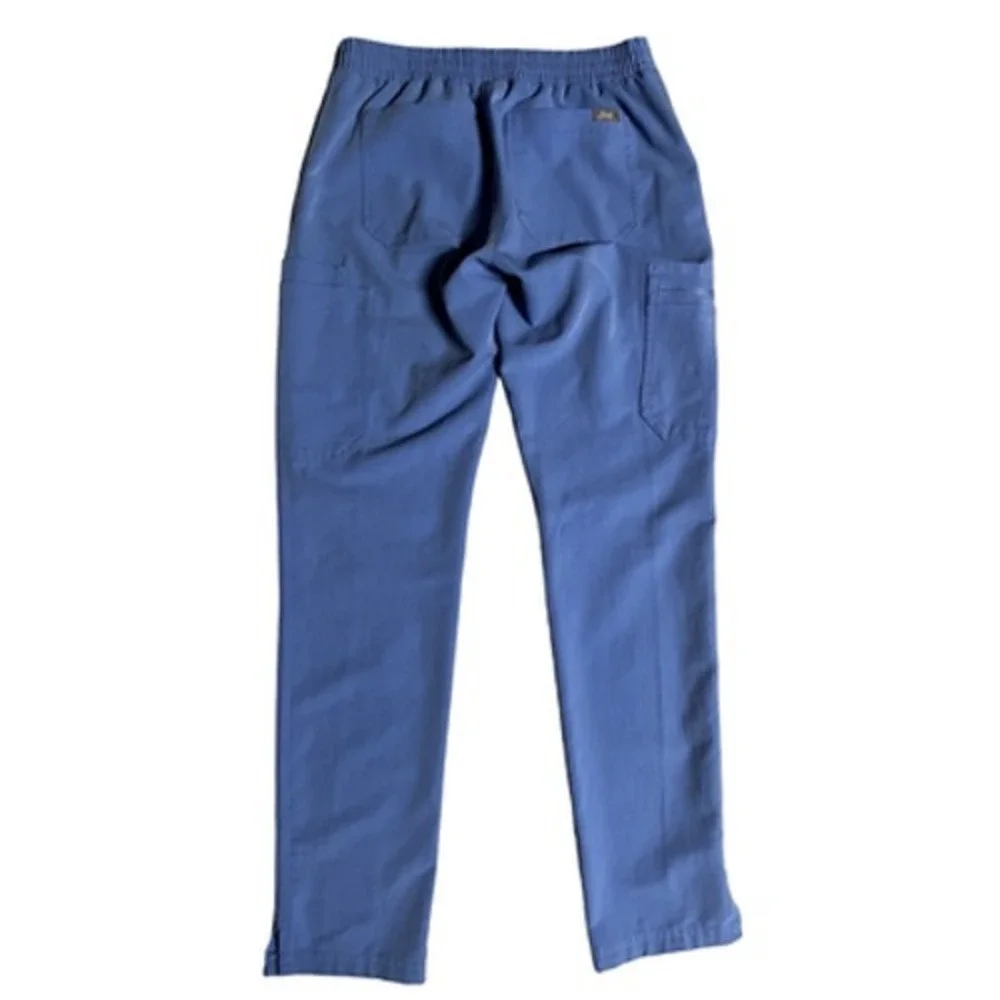 Figs Scrub Pants Womens XS Blue Technical Collection Cargo Pockets Drawstring